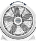 Front view of 20 Inch High Velocity Floor Fan With Three Speeds And 360 Degree Airflow, Portable Air Circulator, Fully Assembled In Gray.