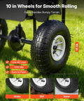 Close-up of 10 inch tire on Push Lawn Spreader With 12 Foot Spreading Width, 80 Lb Hopper, Easy To Use Walk Behind Broadcast Spreader.
