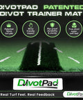 Patented Golf Training Mat With Real Give For Indoor And Outdoor Practice, 12 mm tufted turf mockup showing divot feedback