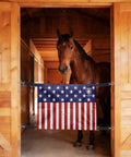 Horse Stall Guard With Adjustable Straps And Sturdy Spring Hooks, Aisle Guard For Horses, Water Resistant 1680D Polyester With Bold Prints And US Flag Design
