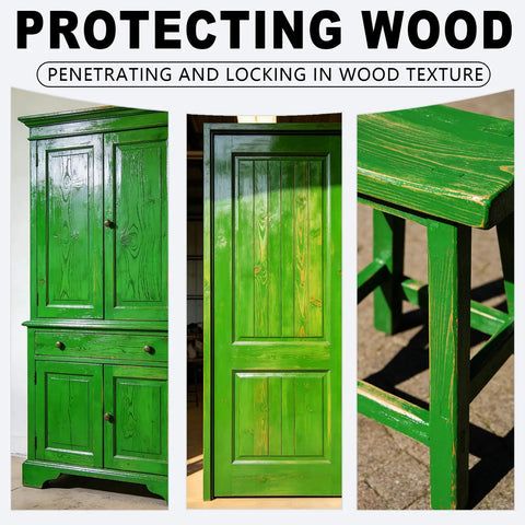 No Sweat Heavy Duty Green Wood Stain And Deck Sealant For Exterior Fences Porch Boards And Patio Decks Zero VOC Matte Finish on furniture.