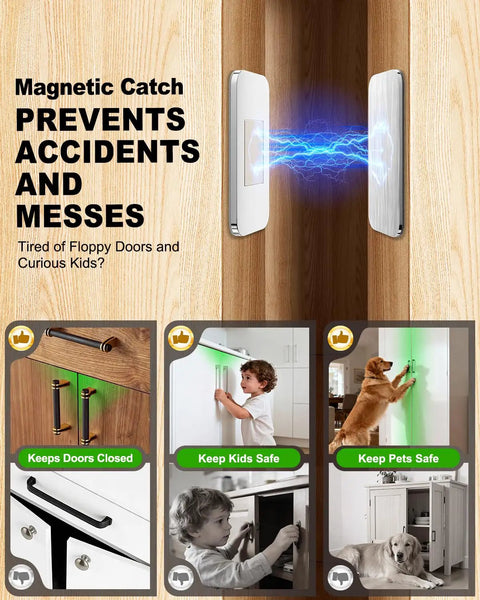 Ultra Thin 0.12 Inch Neodymium Magnetic Cabinet Catch With No Drill Adhesive Mount Flush Fit Magnetic Door Latch illustration