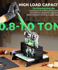Pro Grade Leather Cutting Machine With 7.87 Inch Square Embossing Plate, Manual Die Cutter Stamping Tool shown in operation