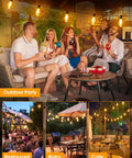 25 Ft Outdoor String Lights For Patio And Garden, Dimmable, Weatherproof And Shatterproof ST38 Edison Bulbs illuminating outdoor party