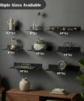 Mini Floating Wall Shelves for Smart Speaker Collectibles, Lightweight Aluminum, Matte Black, Multiple Sizes Displayed