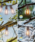 Outdoor LED String Lights 100 Ft with Dimmable, Shatterproof Bulbs, Waterproof and Connectable for various weather conditions