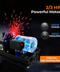 Game Changing Lawn Mower Blade Sharpener With A Rock Solid 7 Inch Ceramic Grinding Wheel Plus A Mighty 500 Watt Motor showcasing a 500W motor.
