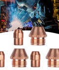 Plasma Cutter Consumables Set For TZ 100 100A Torch Replacement Electrodes And Nozzles Copper Tips Kit with welder background