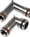 Aluminum Heater Hose Fittings With O Rings Beefy Upper And Lower Aluminum Elbow Connectors Durable Replacement Kit 2 Pack OE Fix Compatible
