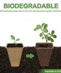 10 Pack Biodegradable Peat Pots And 120 Cell Seedling Starter Tray Set With 20 Plant Labels depicting organic decomposition in soil