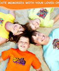 Family wearing printed T-shirts created with DTF Transfer Film Paper A4 20 Sheets Premium PET Direct To Film For Sublimation.