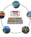 Pro Grade 130 Piece Dual Wall Adhesive Marine Heat Shrink Kit With Multi Color Tubing And Three To One Shrink Ratio For Wiring Repairs Auto And Marine Projects, showing open kit with assorted tubes and illustrated applications in automotive, marine, and solar sectors.