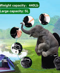 Go To Portable Camping Toilet With Detachable Inner Bucket And Removable Toilet Paper Holder Black Large One Piece shown enduring strong weight in a camping area