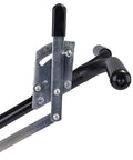 Close-up of handle and steel frame of 2600A-PLUS Fertilizer Spreader With 40Lb Hopper Capacity, Rust-Proof Polypropylene Body, All Terrain