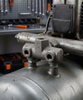 Beefy Cast Iron Pneumatic Air Switch Mount Four Way Fitting With One Half Inch And One Quarter Inch Female Threads, Easy Install Cross Adapter