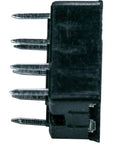 Side view of 16 Pin DIP IC Socket, 2 Row, 2.54mm Pitch, Solder Type DIP Socket Adapter For PCB Boards, showing pins and black casing