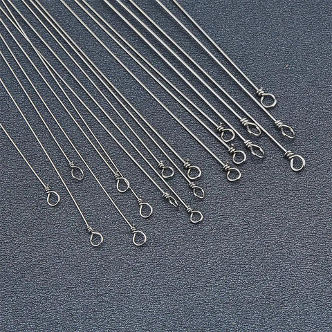 120 Stainless Steel Wire Spinner Shafts For Fishing Lures, 4 Styles, 8.7 To 16 Cm, Pro Grade Spinner Bait Components displayed on surface