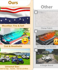 Comparison of Patriotic USA Flag Golf Cart Seat Covers 51x31 Universal Fit for EZGO Club Car Yamaha with others; microfiber, cool