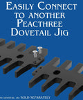 Dovetail Jig Add On Template Features Heavy Duty Extension Tabs For Hauling Massive Jobs With Ease And Works Wonders On Extra Large Pieces Securely Locks Into Your Peachtree Dovetail Jig Mast Setup Today showing two black template pieces with screws.