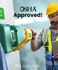 Worker inspecting OSHA compliant 8 Gallon Portable Eye Wash Station With Wall Mount Emergency Eyewash System in use