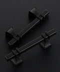 3 Inch Black Cabinet Handles 30 Pack Square Zinc Alloy Pulls for kitchen and bathroom cabinets, showcasing sturdy modern design.