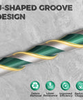 Masonry drill bit set banner with green/white ribbon on gray background and four feature icons.