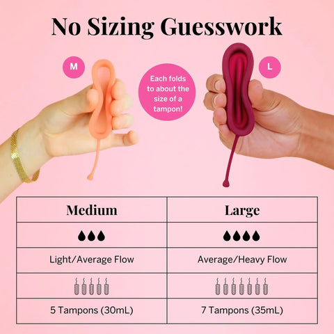 Menstrual Disc Starter Kit With Medical Grade Silicone All Inclusive Set Includes Medium And Large Discs Size Comparison Chart