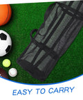 Large Mesh Sports Gear Bag For Gym And Outdoors with sports balls on grass surface