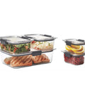 Crystal Clear Food Storage Containers Set Of 5 For Meal Prep And Leftovers No-Brainer, salad and fruits, BPA-Free, leak-proof design