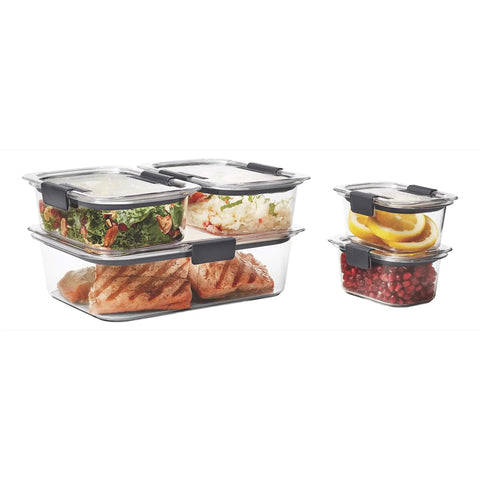 Crystal Clear Food Storage Containers Set Of 5 For Meal Prep And Leftovers No-Brainer, salad and fruits, BPA-Free, leak-proof design