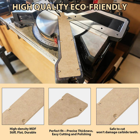 Zero Clearance Insert For 10 Inch Miter Saw MS6305 00 Throat Plate Made Of MDF To Stop Tear Out And Splintering Pro Grade Safe Durable