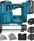 Heavy Duty Cordless Brad Nailer, Bad Boy 2 In 1 Nail Gun For Wood, 18 Gauge Stapler With Dual 2 Amp Hour Batteries, no cords.  
