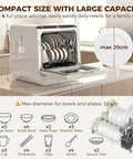 Game Changing Portable Countertop Dishwasher Featuring A Built In Water Tank And Five Wash Cycles To Run Slick And Spotlessly Clean up to 28 pieces in compact design