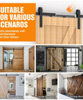 Soft Close Barn Door Kit for Sliding Systems and Flat Track with Buffer Damper Anti Slam Mechanism Quiet Operation 88 to 132 lb