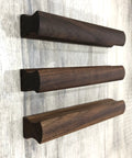 Side view of 12 Pack Walnut Wood Drawer Pulls, 5.12 Inch Long, Two Hole Cabinet Hardware With Screws, Hole Spacing 3.78 Inch 96 mm