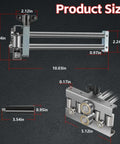 Pro Grade Sheet Metal Bender Tool dimensions with adjustable bend height from three eighths to eight inches, detailed view.