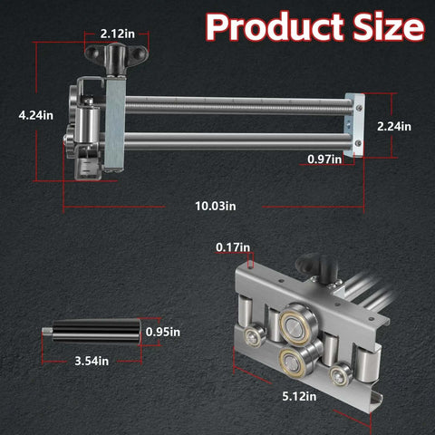 Pro Grade Sheet Metal Bender Tool dimensions with adjustable bend height from three eighths to eight inches, detailed view.