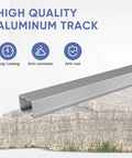 Commercial Grade Pocket Door Hardware And Track Set For 4 Foot Openings with extruded aluminum track on stone surface