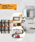Hidden Floating Shelf Brackets Set Of 8 For Thin Wood Shelves displayed on various decorative shelves