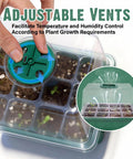 Six Pack Seed Starter Kit With Grow Light And 72 Cell Plant Starter Trays with adjustable vents for humidity control
