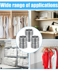 Heavy Duty Wire Shelving Pole Connectors And 8 Pack Coarse Thread Mounting Rods shown on different shelving setups for versatile storage.