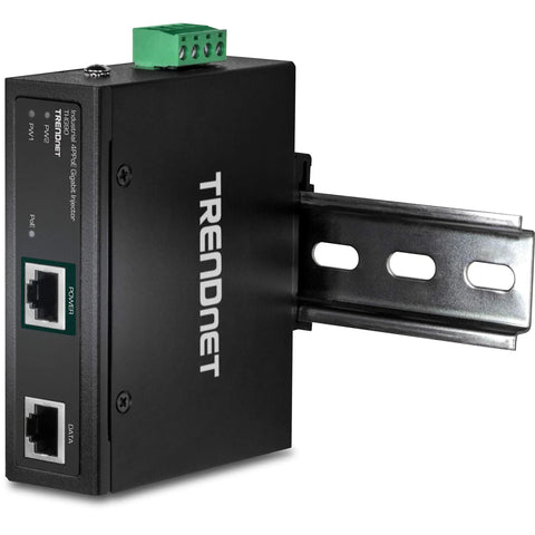 Heavy Duty 95 Watt Gigabit PoE Plus Plus Injector Rock Solid Power Over Ethernet Adapter for Industrial Jobs with four pin terminal block.