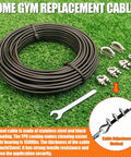 Beefy Pulley Cable Replacement For Home Gym 65.6 Ft Or 98.4 Ft Length 5mm TPU Coated Stainless Steel Wire Rope 1500 Lb Load Rating