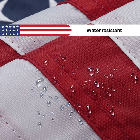 Close-up of water-resistant 12x18 Inches Embroidered American Boat Flag Double Sided For Outdoors Nylon Flag With Brass Grommets