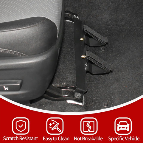 Under Front Seat Fire Extinguisher Bracket Mount For Toyota 4Runner 2010-2025 installed with adjustable nylon straps