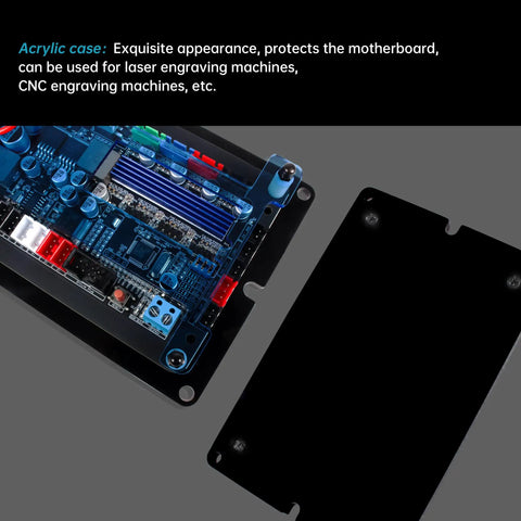 3 Axis GRBL CNC Engraver Controller Board With 36V DC Input And USB shown with protective acrylic case