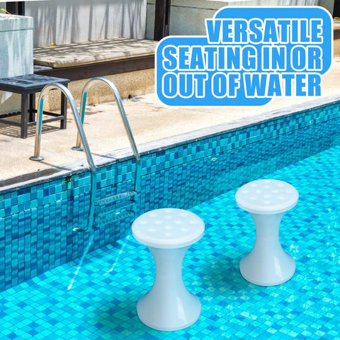 Underwater Pool Bar Stools 2 Pack Seventeen Point Five Inch Submersible Pool Chairs For Outdoor And Indoor Use