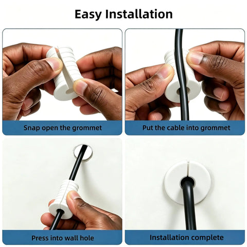 Starlink Cable Grommet 3/4 Inch Silicone Wall Pass Through Kit For Wire Management And Cables Up To 7mm Diameter Keeps House Super Clean And Tidy Plus Premium Durability That Slays The Clutter Game installed in wall hole with cable