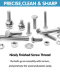Stainless Steel Hex Bolts And Nuts Set With Case Includes One Quarter Twenty Five Sixteenth Eighteen And Three Eighth Sixteen Thread Sizes