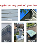 Applied examples of RV Sealant Tape 2 Inch By 16 Foot Waterproof Butyl Tape With Fluorocarbon Film on siding, downpipe, gutter, chimney, skylight